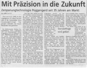 Poggengerd Zerspanungstechnologie - Bericht: Mit Präzision in die Zukunft